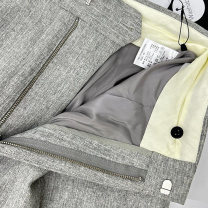 MICA & DEAL Mica & Deal 0125403308 Gray Worsted-Wool Pleated Pants Bottoms
