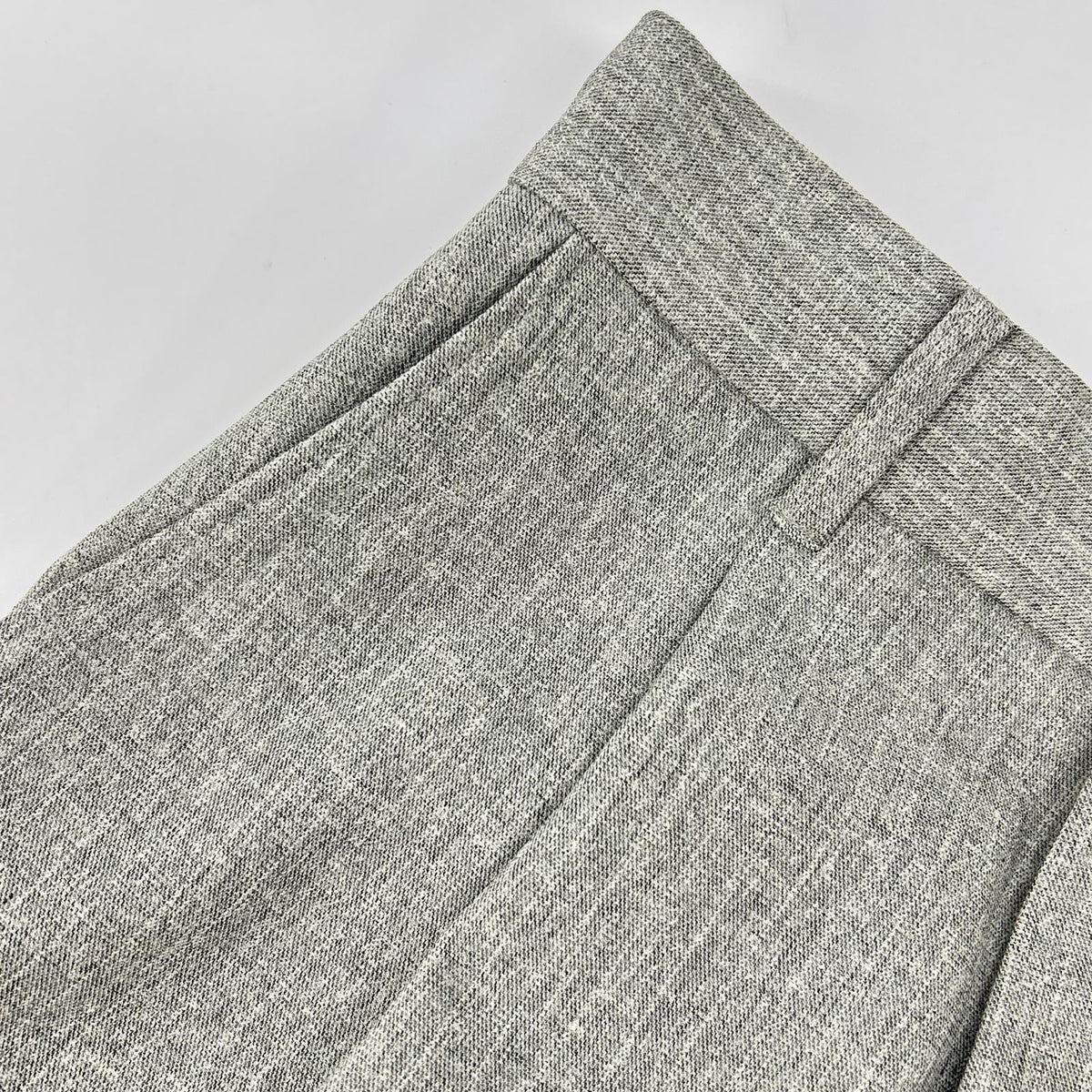 MICA & DEAL Mica & Deal 0125403308 Gray Worsted-Wool Pleated Pants Bottoms