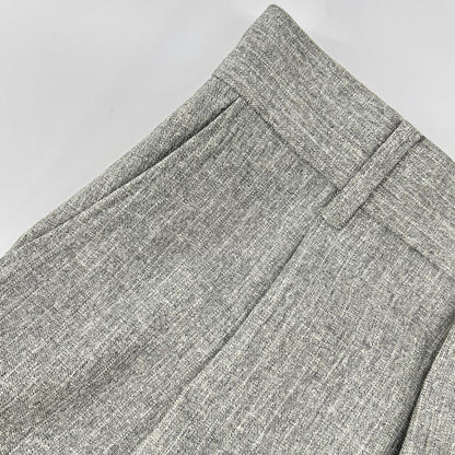 MICA & DEAL Mica & Deal 0125403308 Gray Worsted-Wool Pleated Pants Bottoms