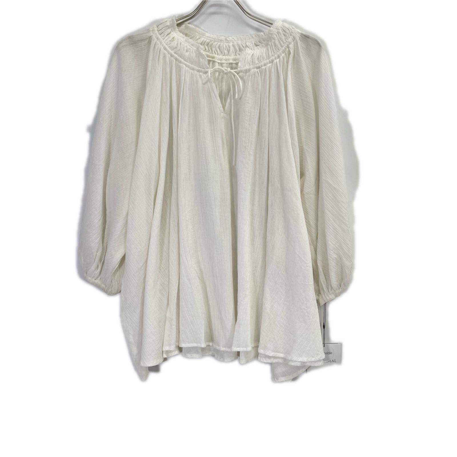 MICA & DEAL マイカアンドディール 0123201135 シアー コットンクレープ 大人甘ブラウス トップス