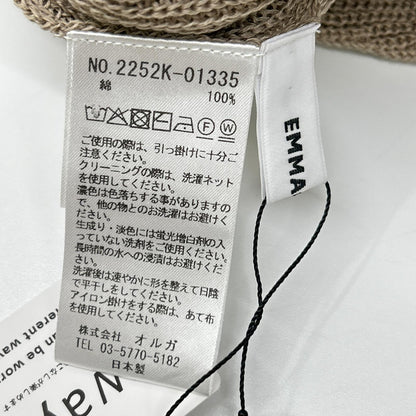 emmaculate エマキュレイト 2252K-01335 カーキ 10G片畦Vネックニット トップス