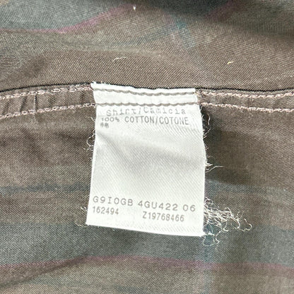 GUCCI グッチ G9IOGB ダークブラウンストライプ ウエスタンシャツ トップス