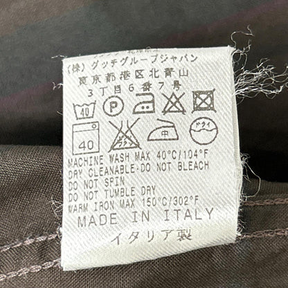 GUCCI グッチ G9IOGB ダークブラウンストライプ ウエスタンシャツ トップス