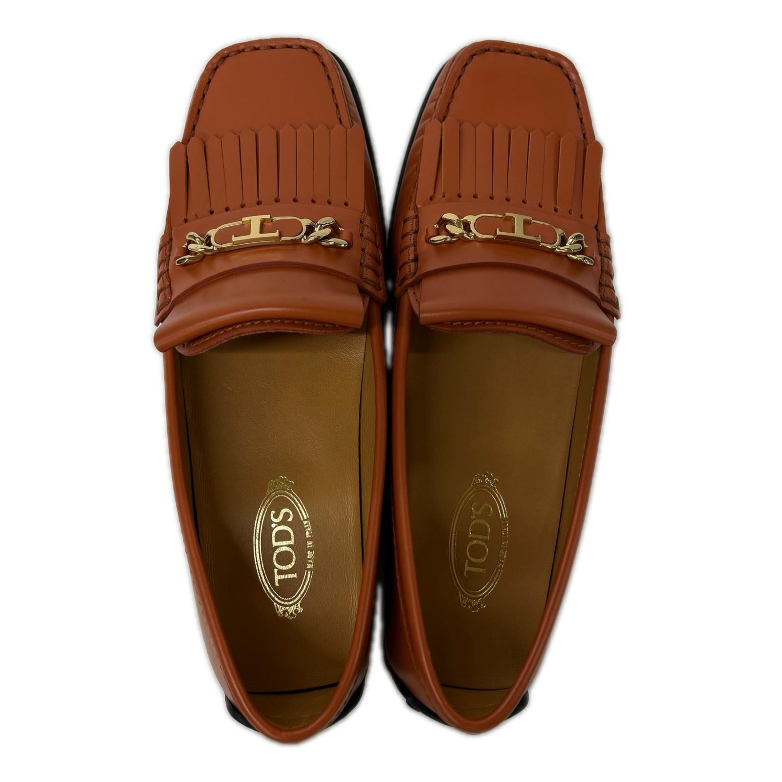 TOD'S トッズ 【美品】T タイムレス チェーン タッセル ローファー シューズ