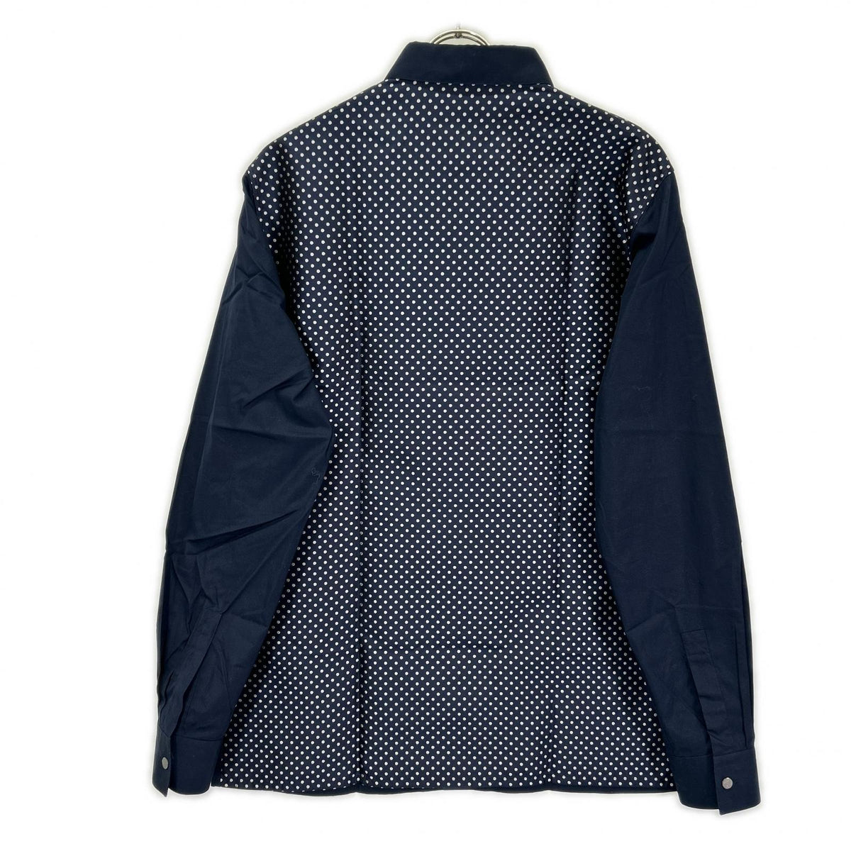 HERMES エルメス ネイビー シャツ ドット柄 コットン シャツ トップス