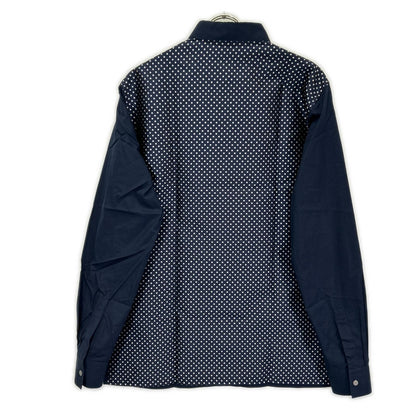 HERMES エルメス ネイビー シャツ ドット柄 コットン シャツ トップス