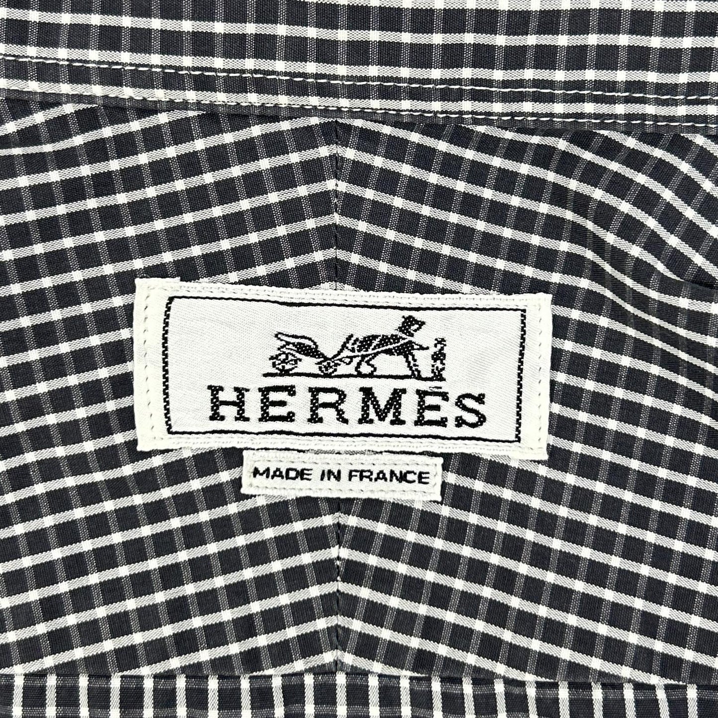 HERMES エルメス チェック コットン　長袖シャツ トップス