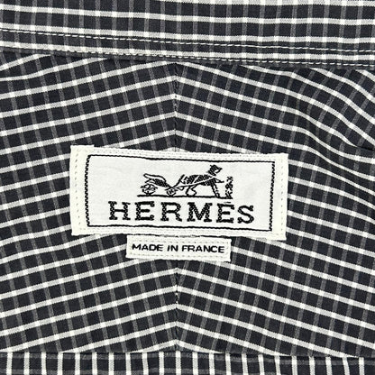 HERMES エルメス チェック コットン　長袖シャツ トップス