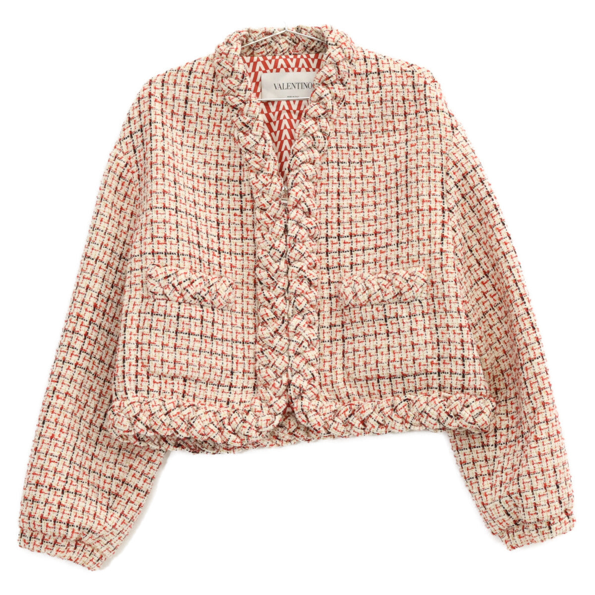 VALENTINO ヴァレンティノ 【美品/国内正規】WB3CE2D5675 ツイード ジップアップ ジャケット ジャケット