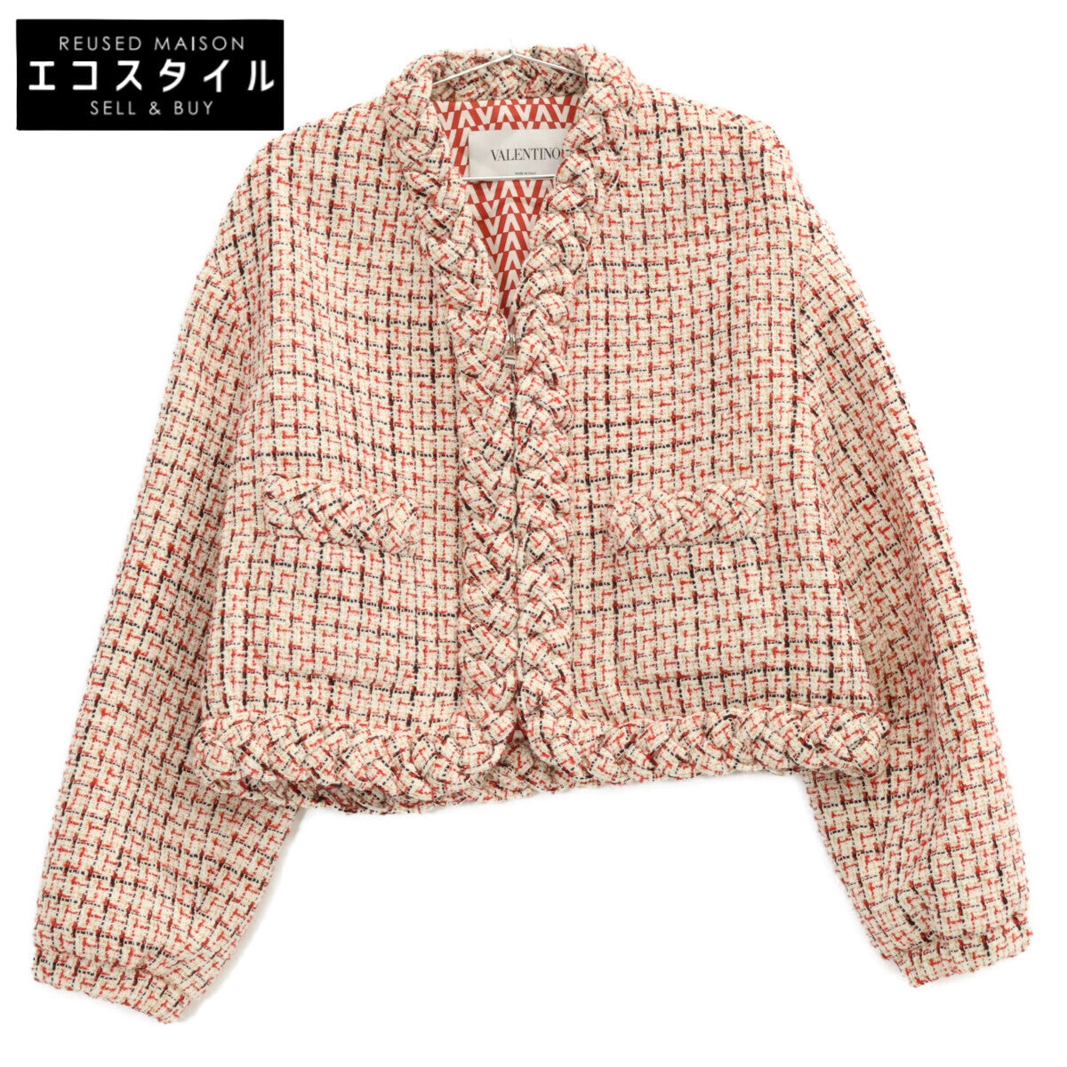 VALENTINO ヴァレンティノ 【美品/国内正規】WB3CE2D5675 ツイード ジップアップ ジャケット ジャケット