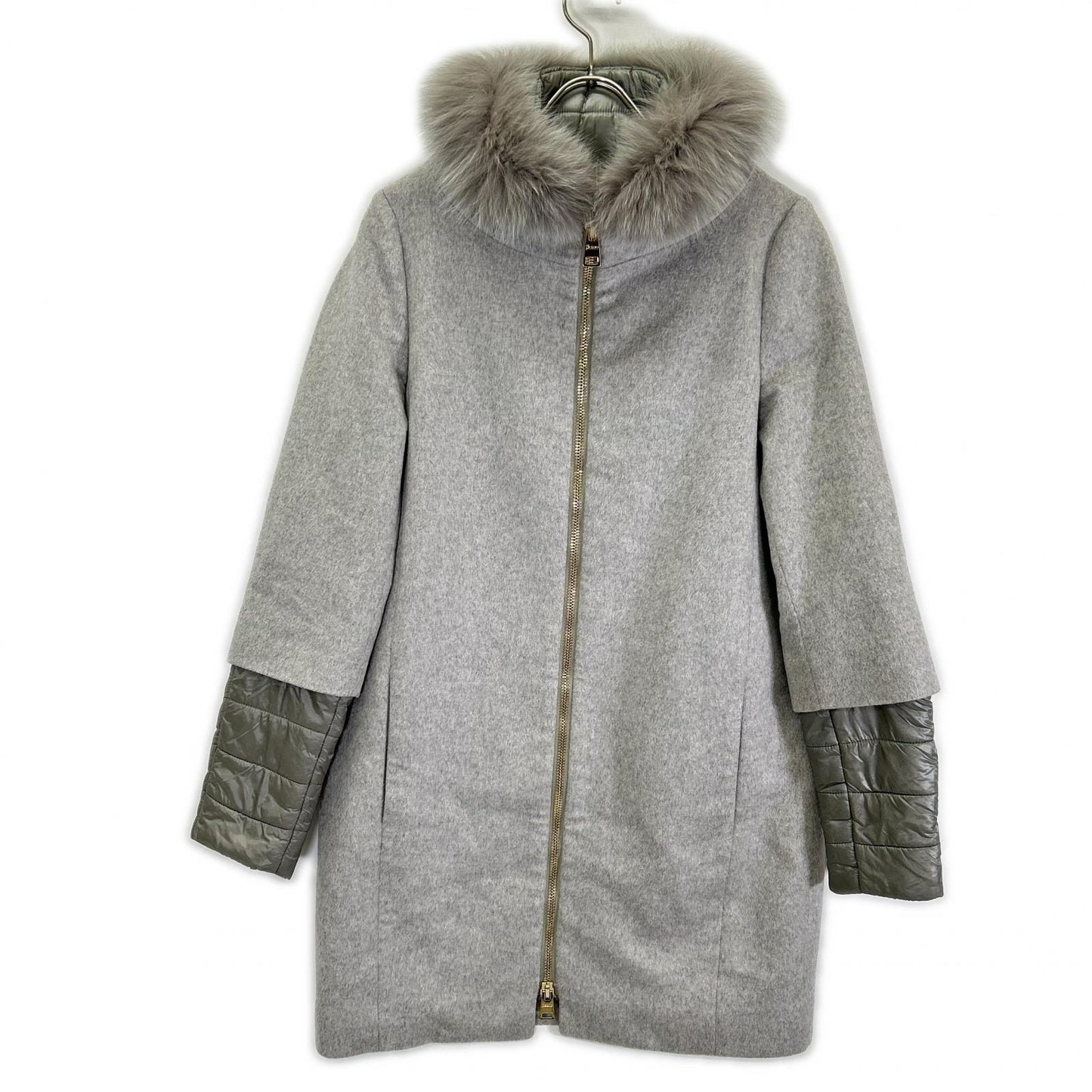 HERNO ヘルノ CA0163D グレー カシミヤ×ダウン コンビネーション コート コート