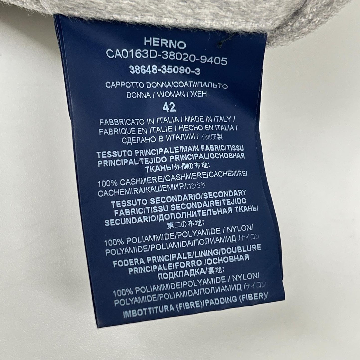 HERNO ヘルノ CA0163D グレー カシミヤ×ダウン コンビネーション コート コート