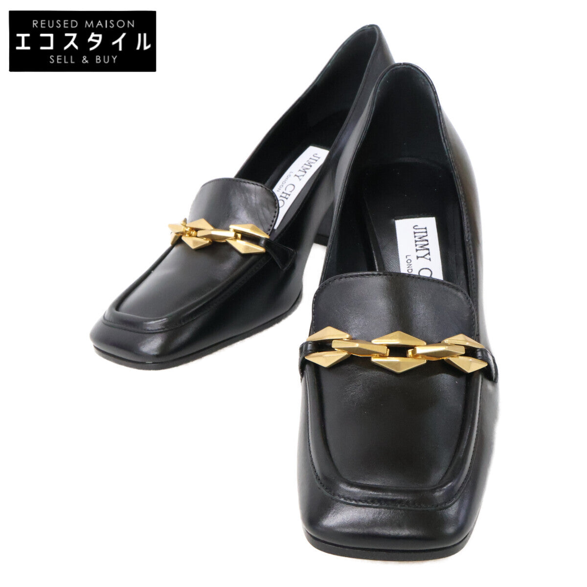 JIMMY CHOO ジミーチュウ 【新品同様】DIAMOND TILDA チャンキーヒール パンプス シューズ