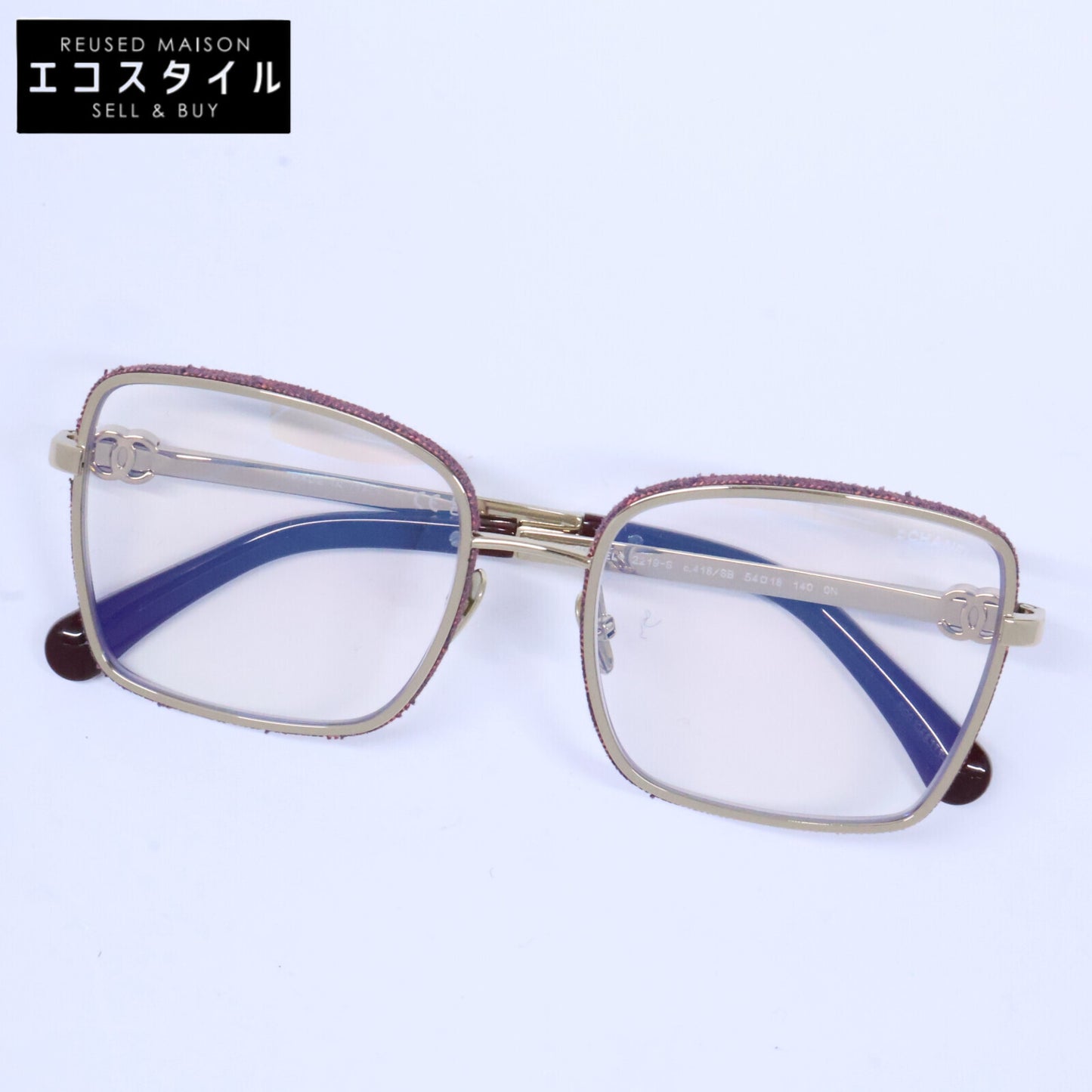 CHANEL シャネル 2219-S c.418/SB デニム/メタル スクエアシェイプ アイウェア 眼鏡
