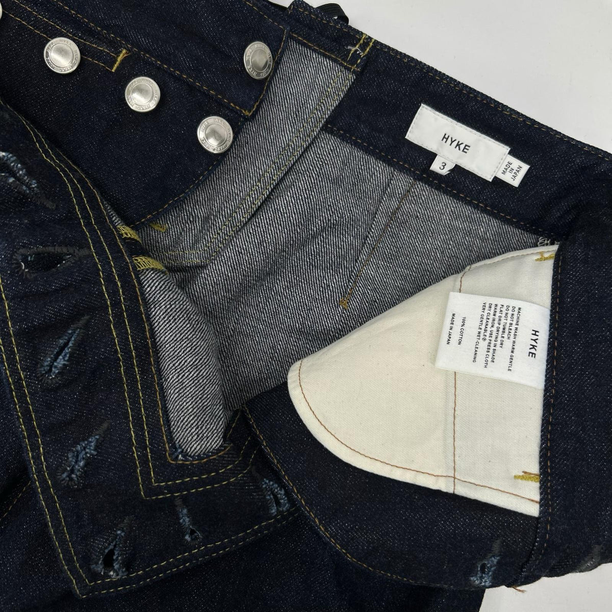 HYKE ハイク セーラー バレルレッグ インディゴデニム ボトムス