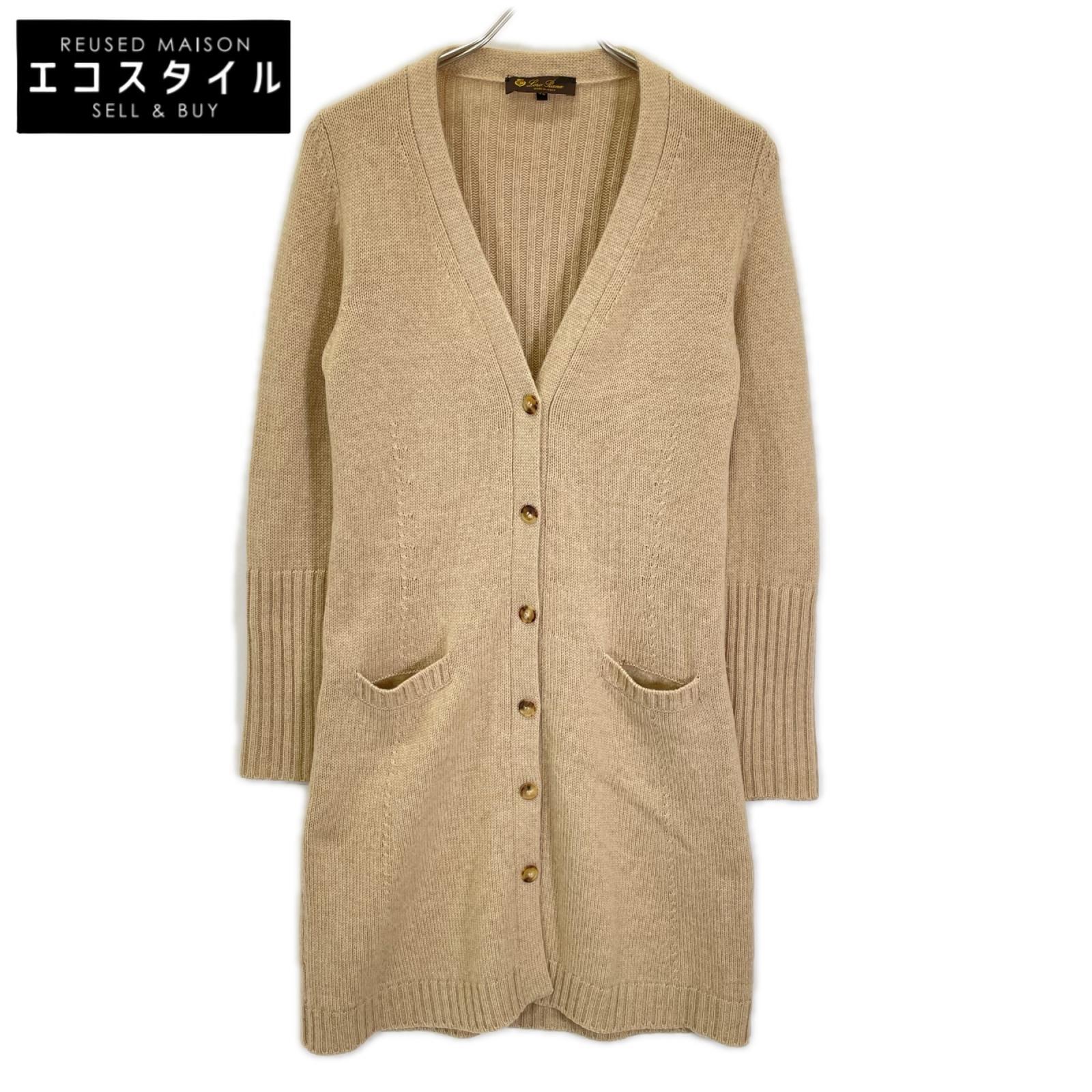 Loro Piana ロロピアーナ ベージュ ミドルゲージ カシミヤ ロングニットカーディガン トップス
