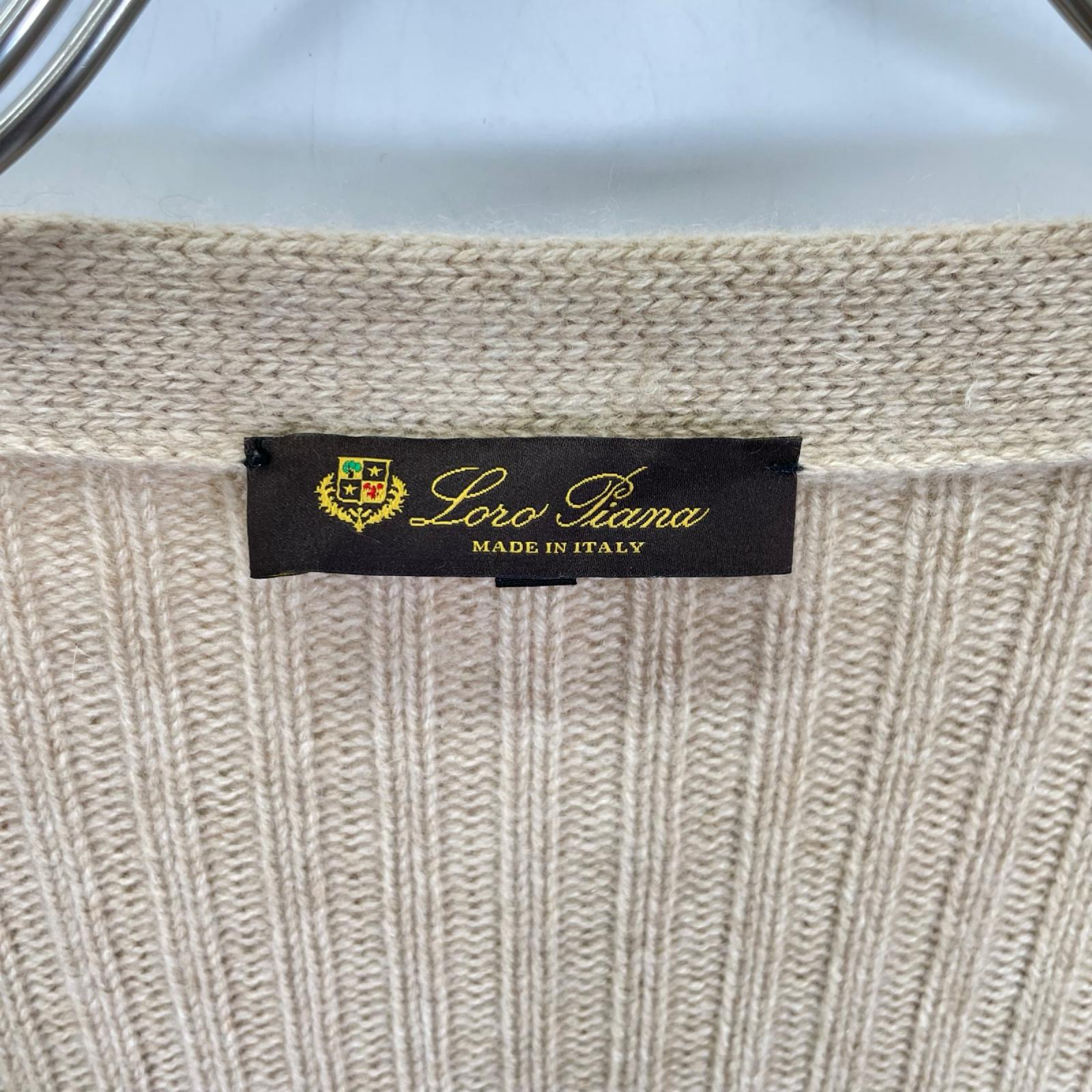 Loro Piana ロロピアーナ ベージュ ミドルゲージ カシミヤ ロングニットカーディガン トップス
