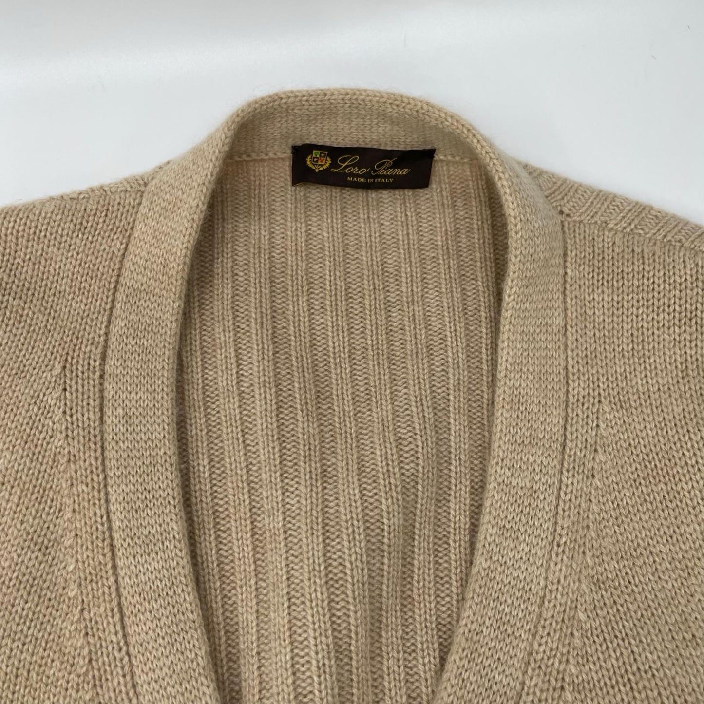 Loro Piana ロロピアーナ ベージュ ミドルゲージ カシミヤ ロングニットカーディガン トップス