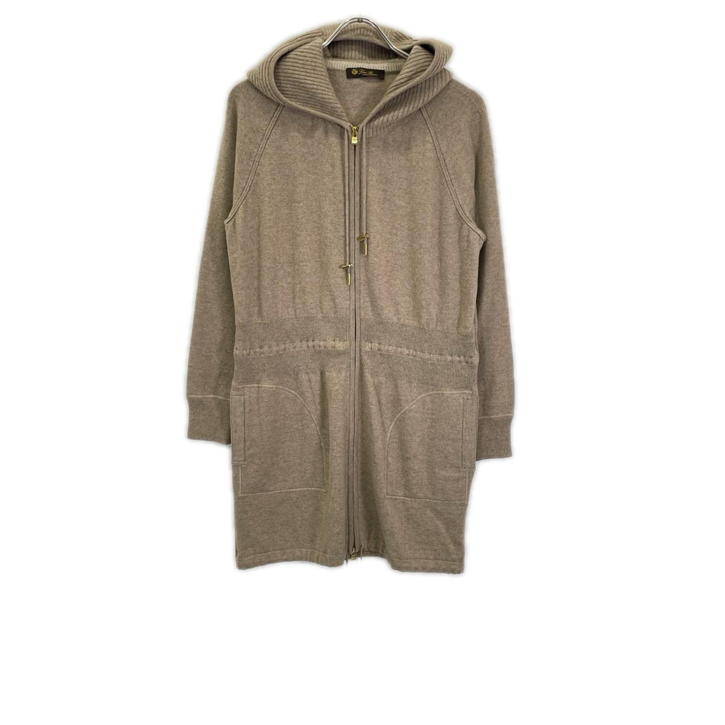 Loro Piana ロロピアーナ ベージュ ドローコード カシミヤ フーディニットコート コート