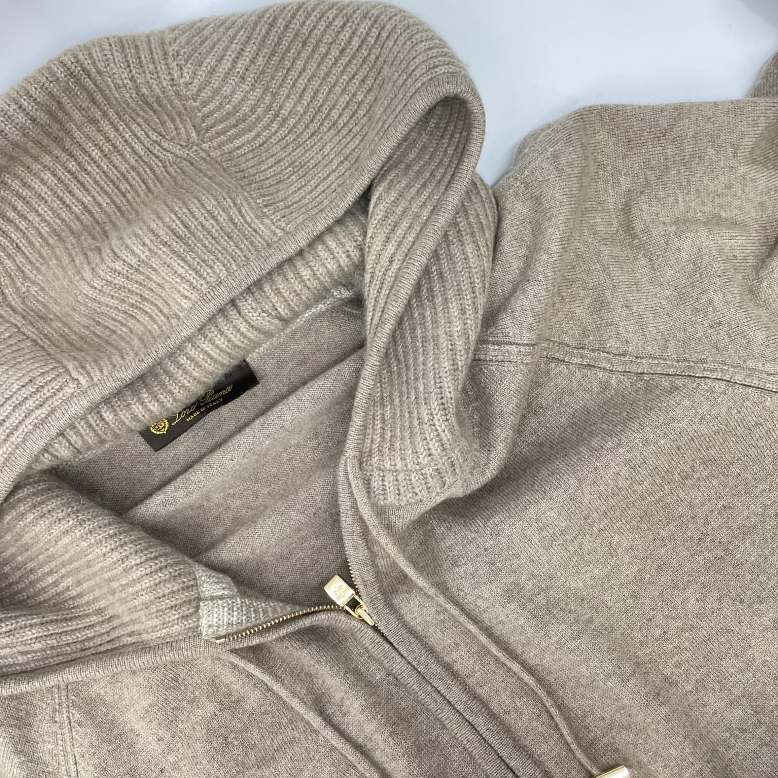 Loro Piana ロロピアーナ ベージュ ドローコード カシミヤ フーディニットコート コート