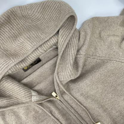 Loro Piana ロロピアーナ ベージュ ドローコード カシミヤ フーディニットコート コート