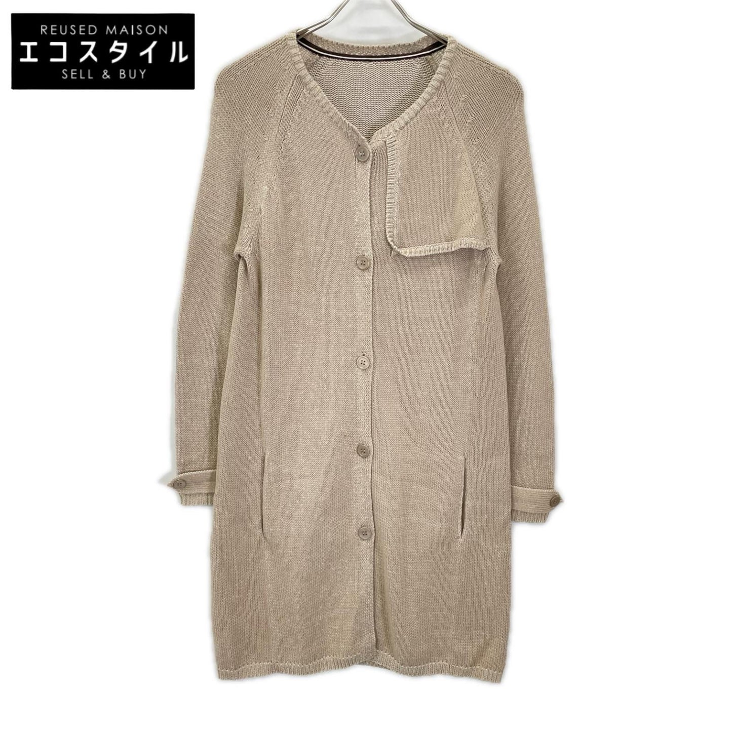 S MaxMara エスマックスマーラ コットン×カシミヤ×シルク ロングニットコーディガン トップス