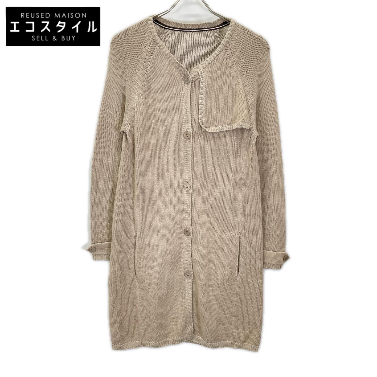 S MaxMara エスマックスマーラ コットン×カシミヤ×シルク ロングニットコーディガン トップス