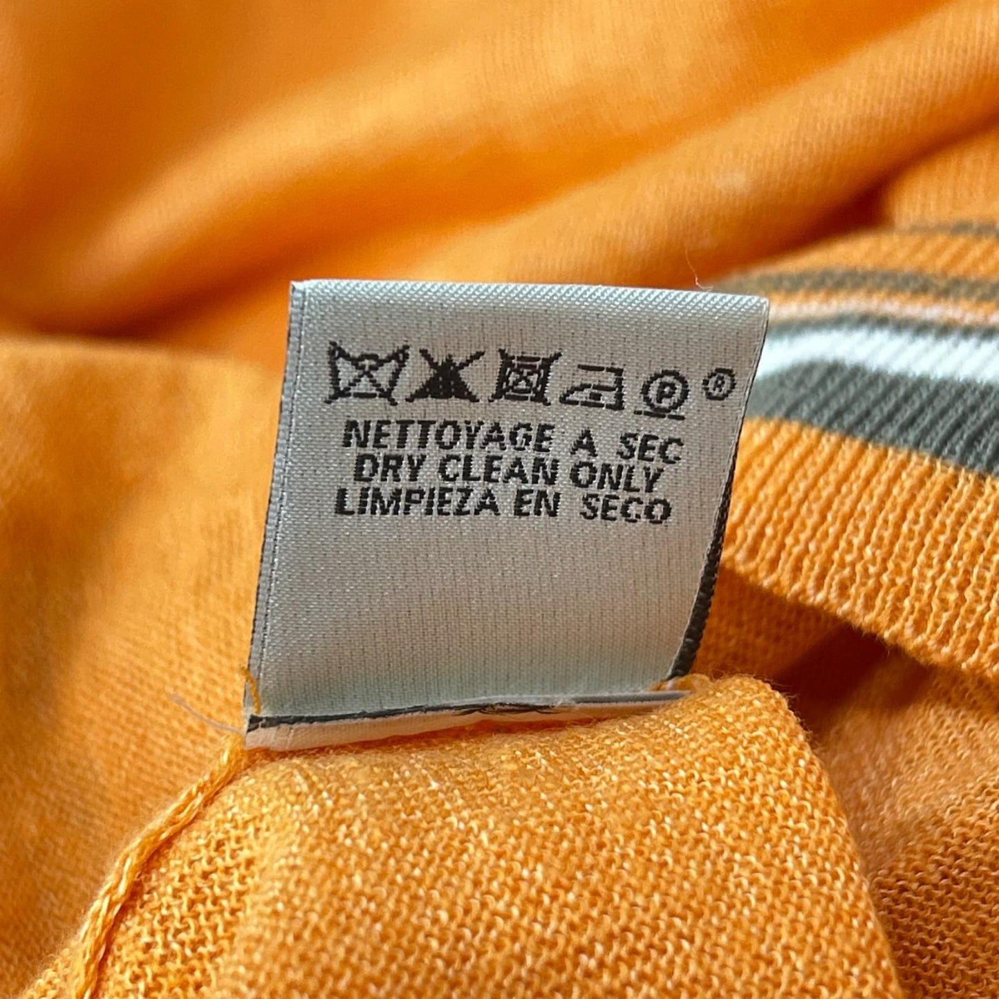 HERMES エルメス オレンジ リネン×シルク Vネック チルデンサマーニット トップス