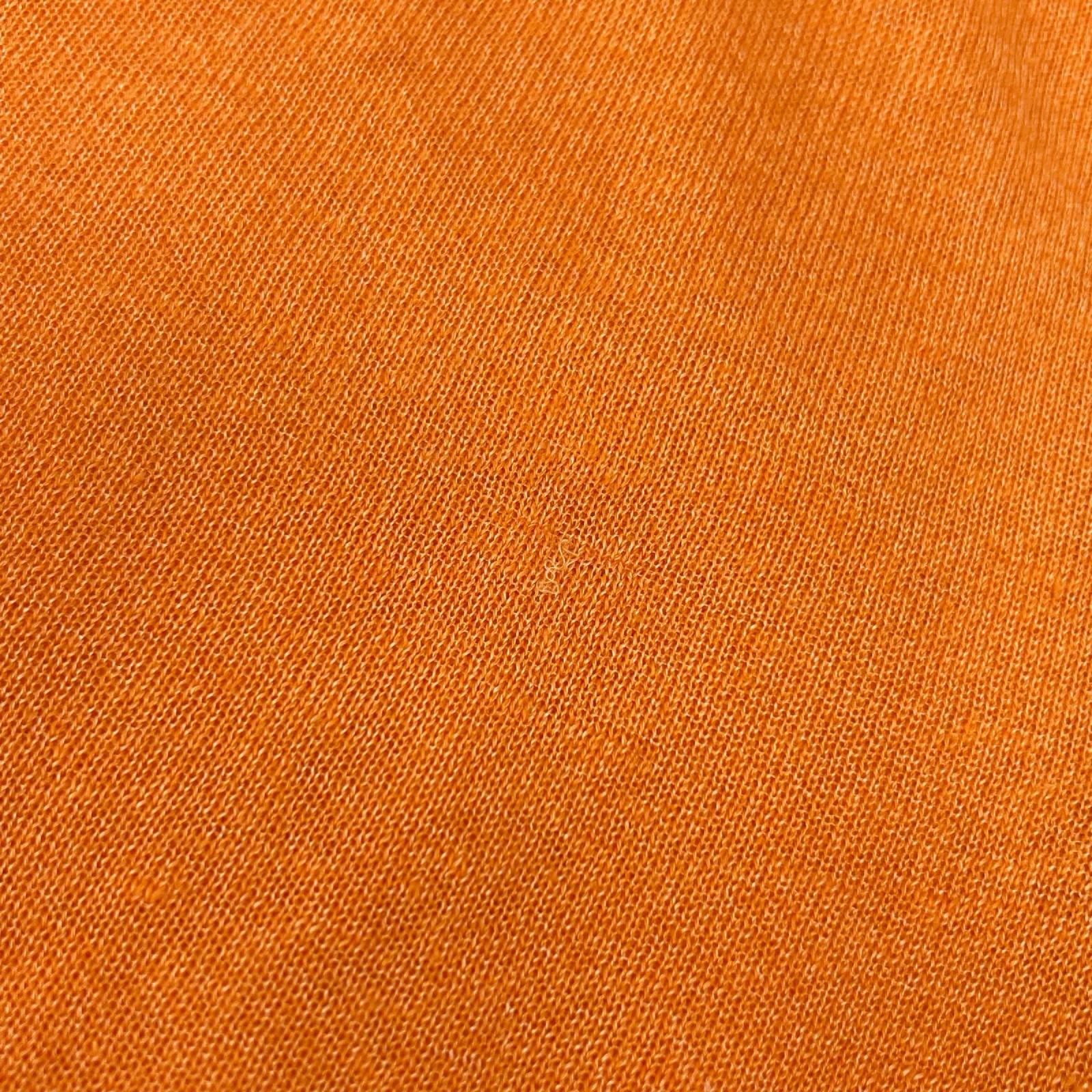 HERMES エルメス オレンジ リネン×シルク Vネック チルデンサマーニット トップス