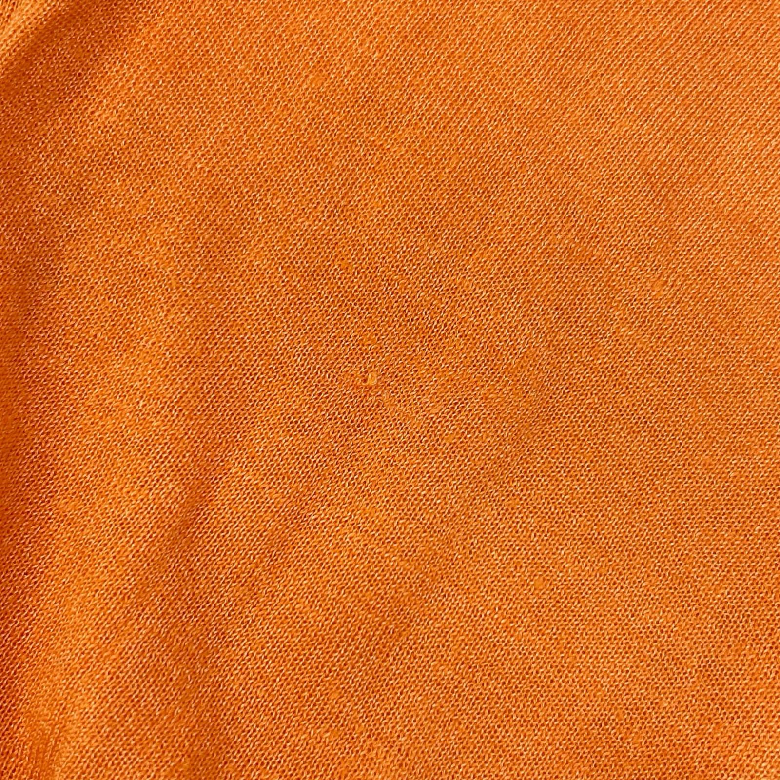 HERMES エルメス オレンジ リネン×シルク Vネック チルデンサマーニット トップス