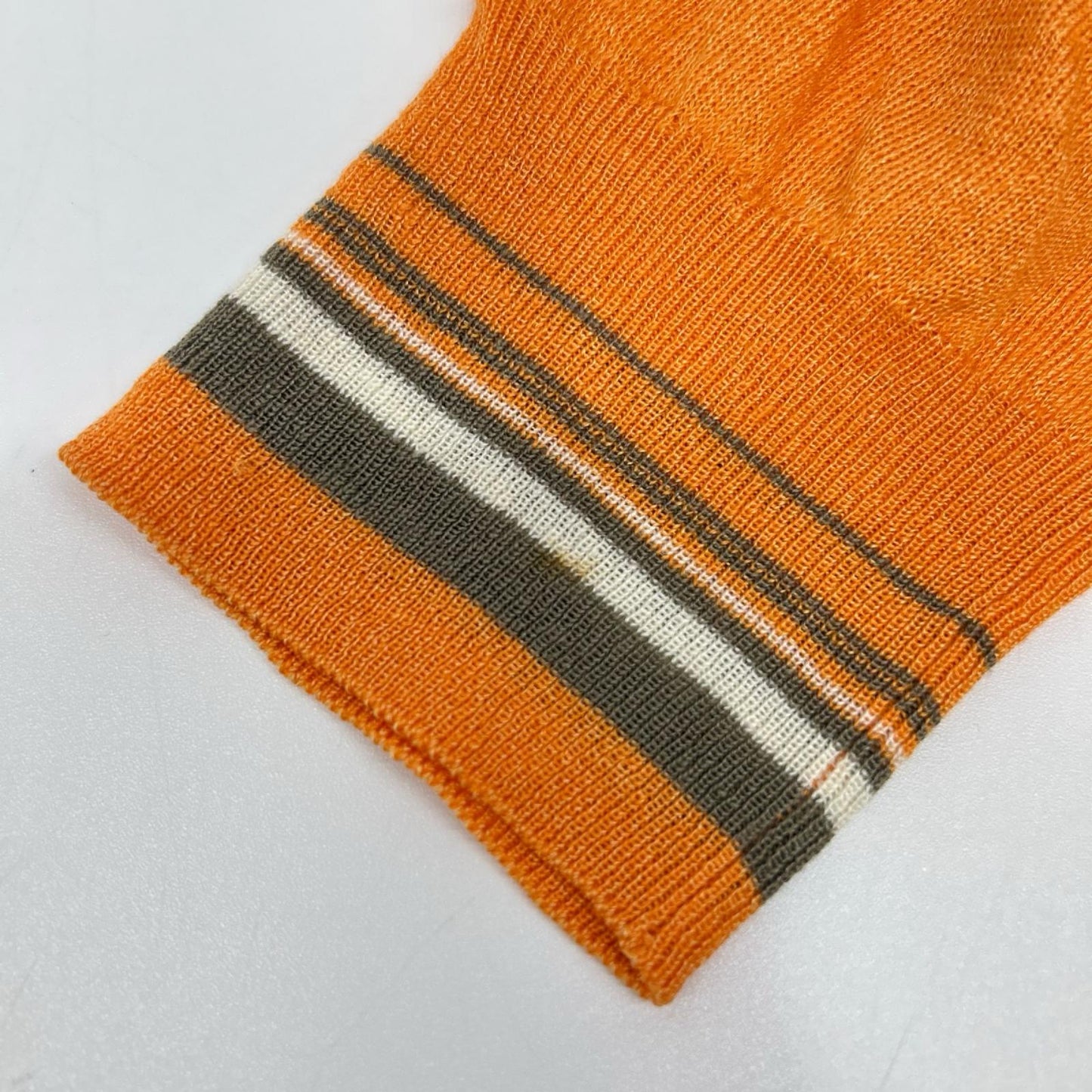HERMES エルメス オレンジ リネン×シルク Vネック チルデンサマーニット トップス