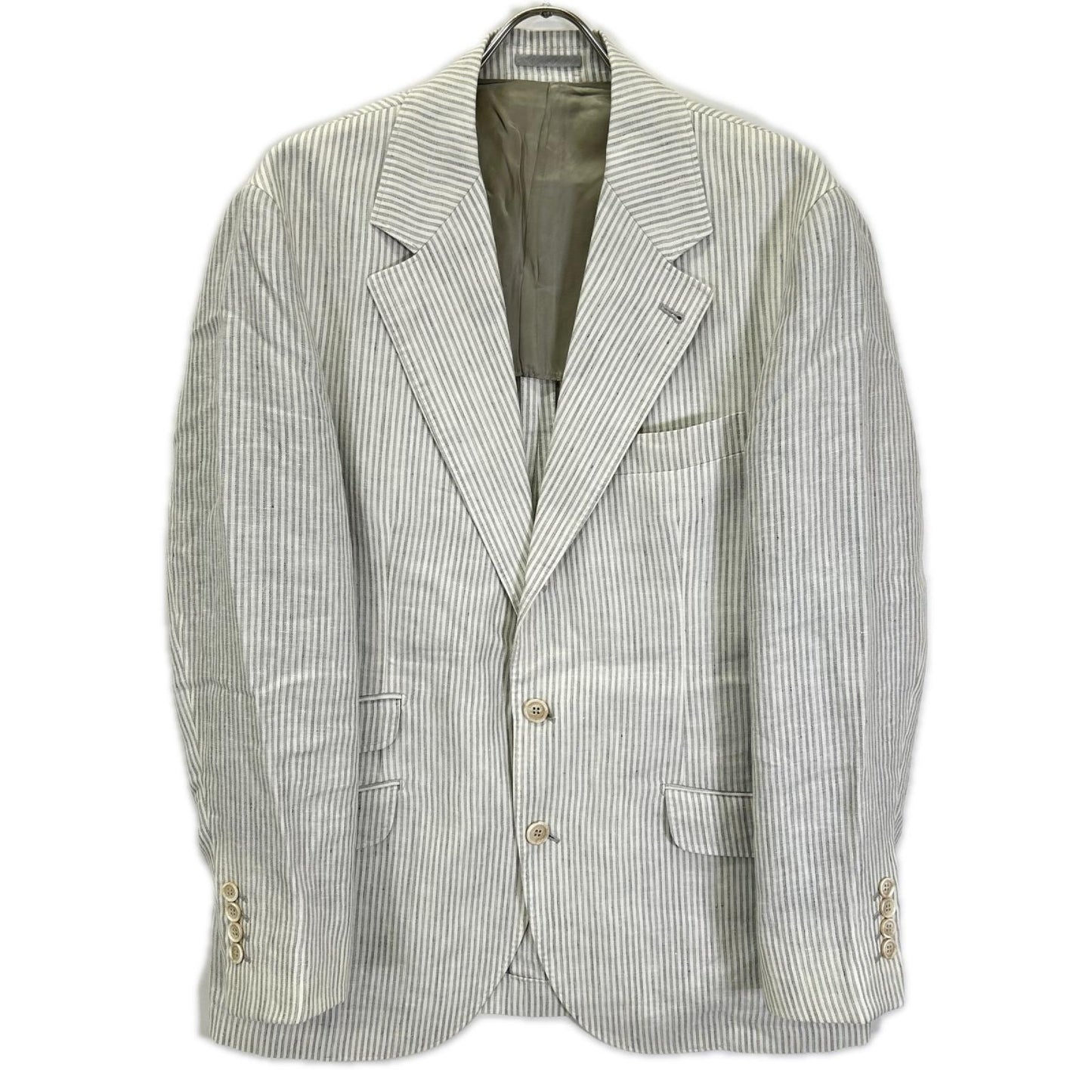 BRUNELLO CUCINELLI ブルネロクチネリ ストライプ リネン シングルジャケット ジャケット