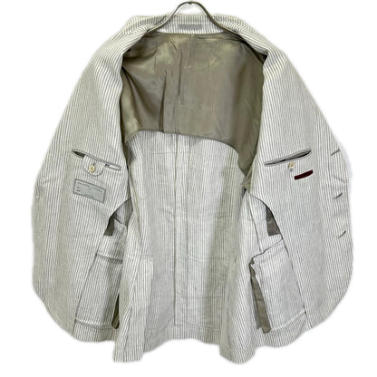 BRUNELLO CUCINELLI ブルネロクチネリ ストライプ リネン シングルジャケット ジャケット