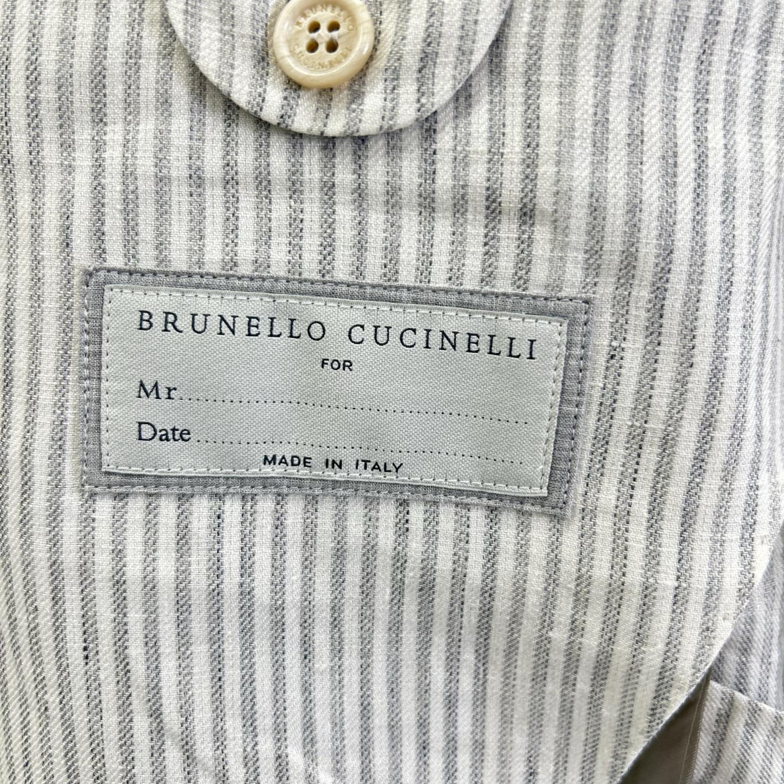 BRUNELLO CUCINELLI ブルネロクチネリ ストライプ リネン シングルジャケット ジャケット