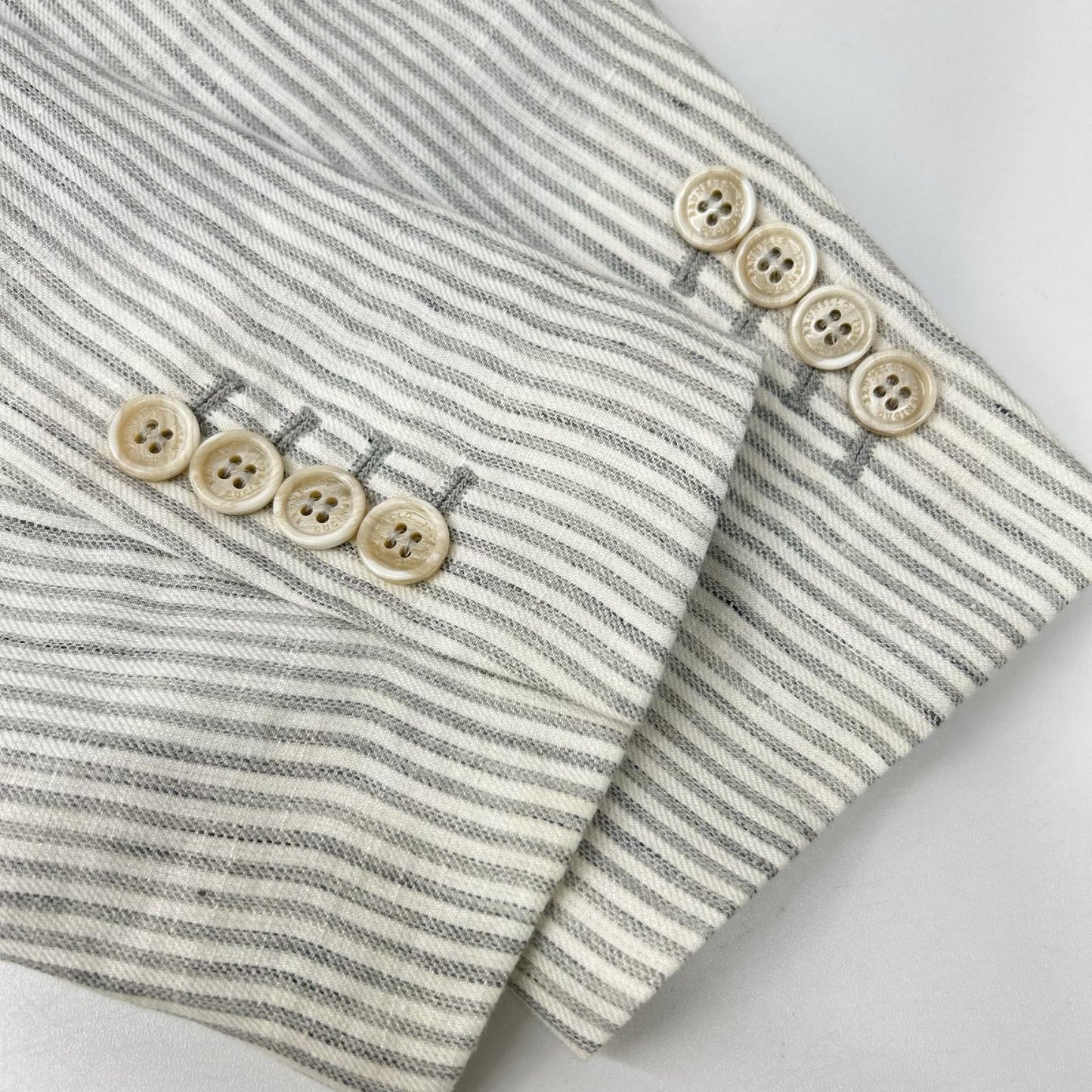 BRUNELLO CUCINELLI ブルネロクチネリ ストライプ リネン シングルジャケット ジャケット