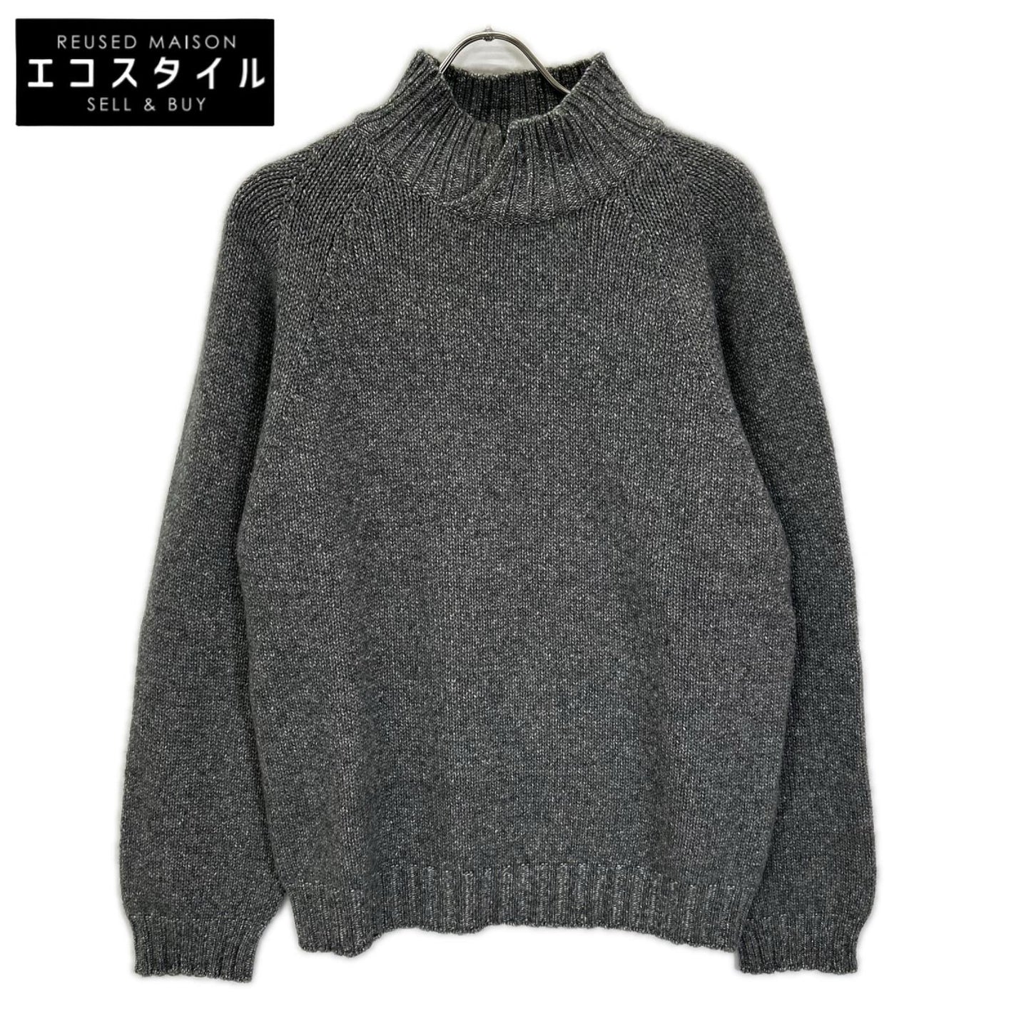 Ermenegildo Zegna エルメネジルドゼニア グレー ミドルゲージ カシミヤ ハイネックニット トップス