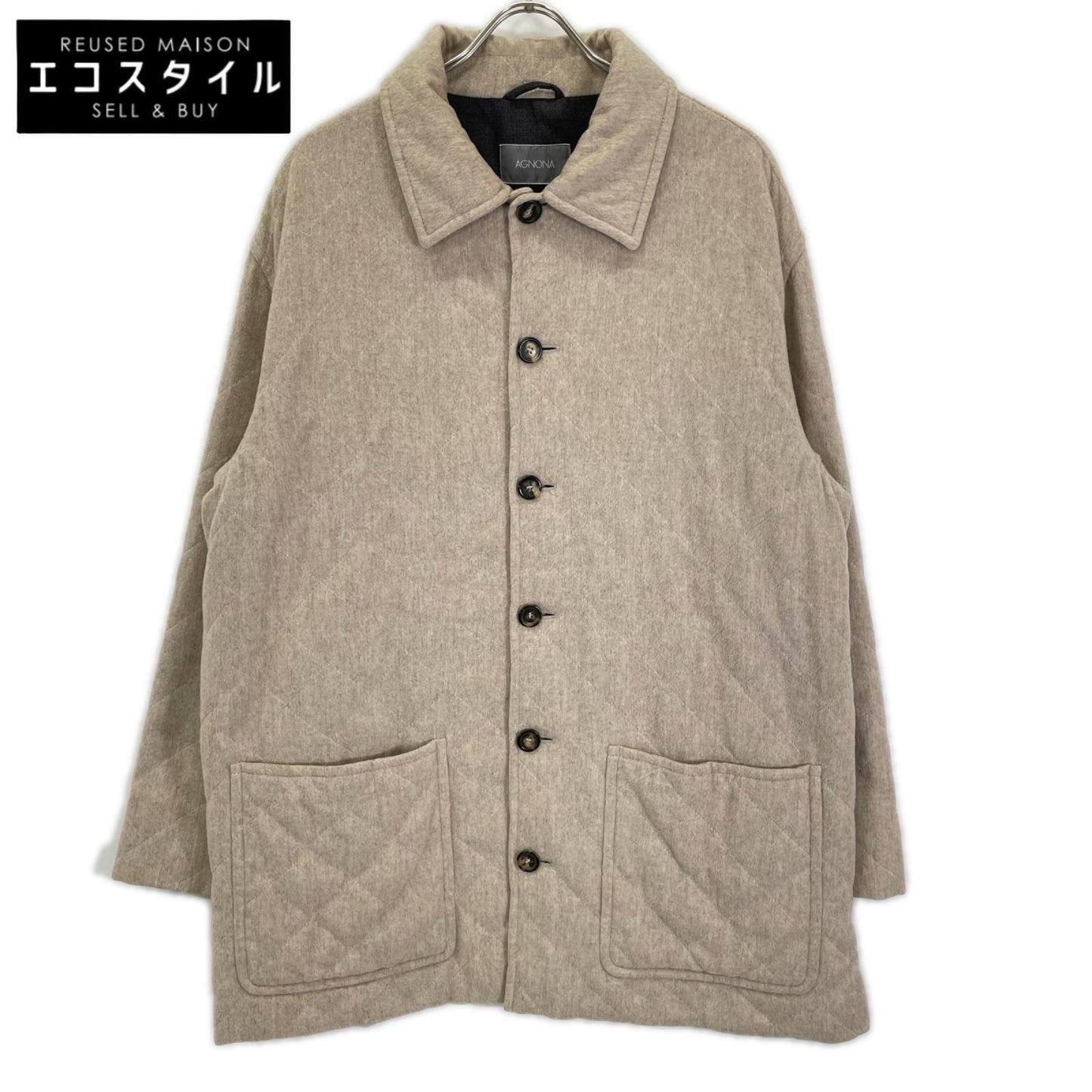 AGNONA アニオナ ベージュ キルティングデザイン カシミヤジャケット ジャケット