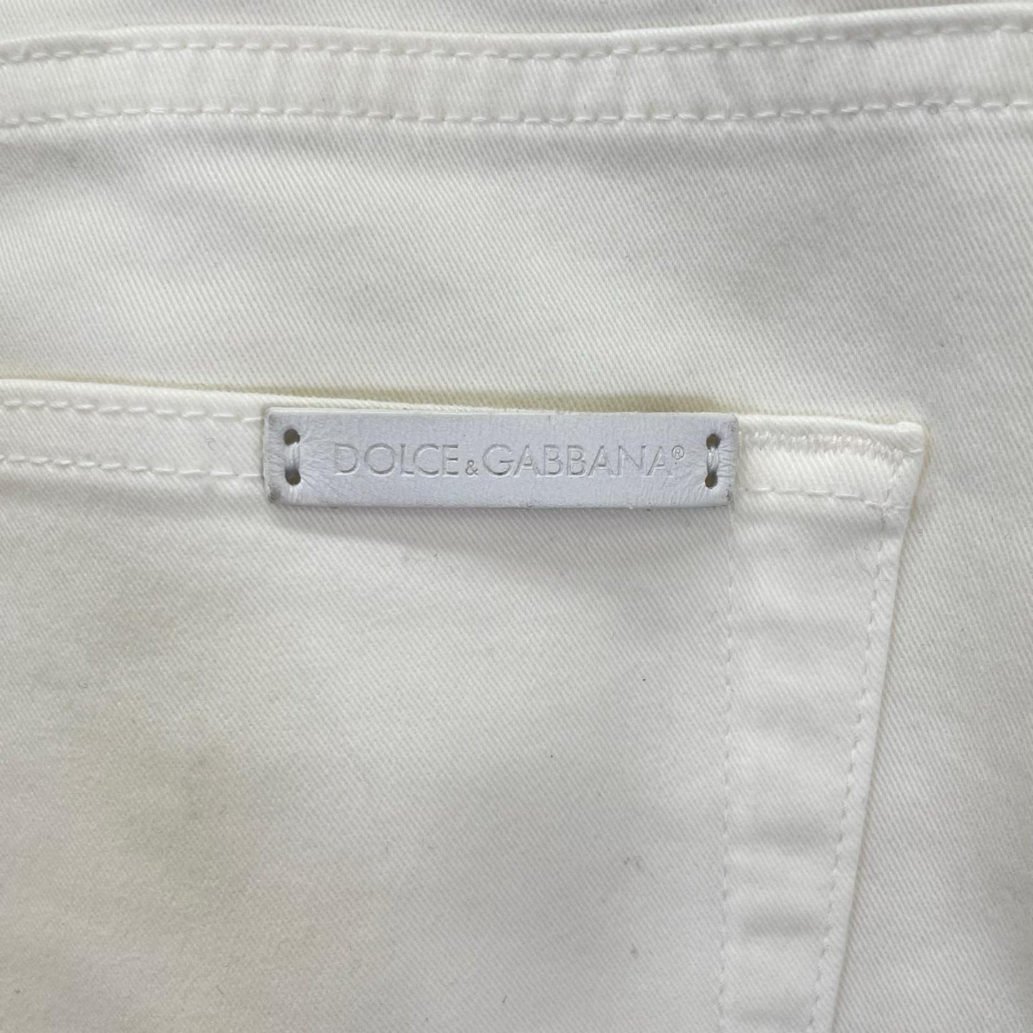 DOLCE&GABBANA ドルチェアンドガッバーナ クラシック ホワイト ストレッチデニム ボトムス