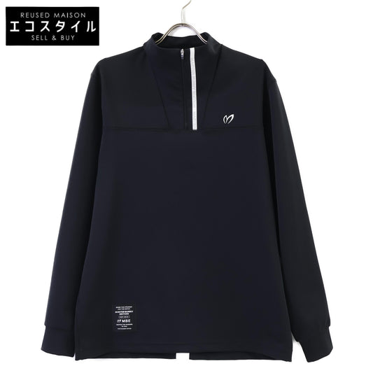 MASTER BUNNY EDITION マスターバニーエディション 758-3266005 テープロゴ ブラック ハーフジップシャツ トップス
