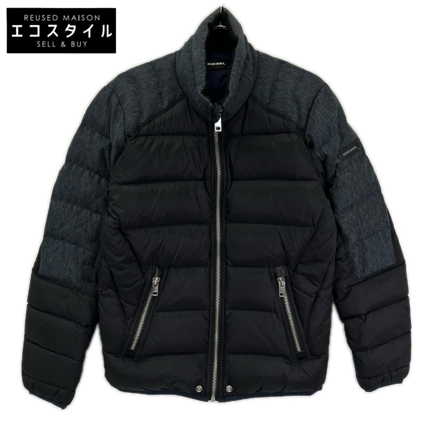 DIESEL ディーゼル デニム×ナイロン スタンドカラー ダウンジャケット ジャケット