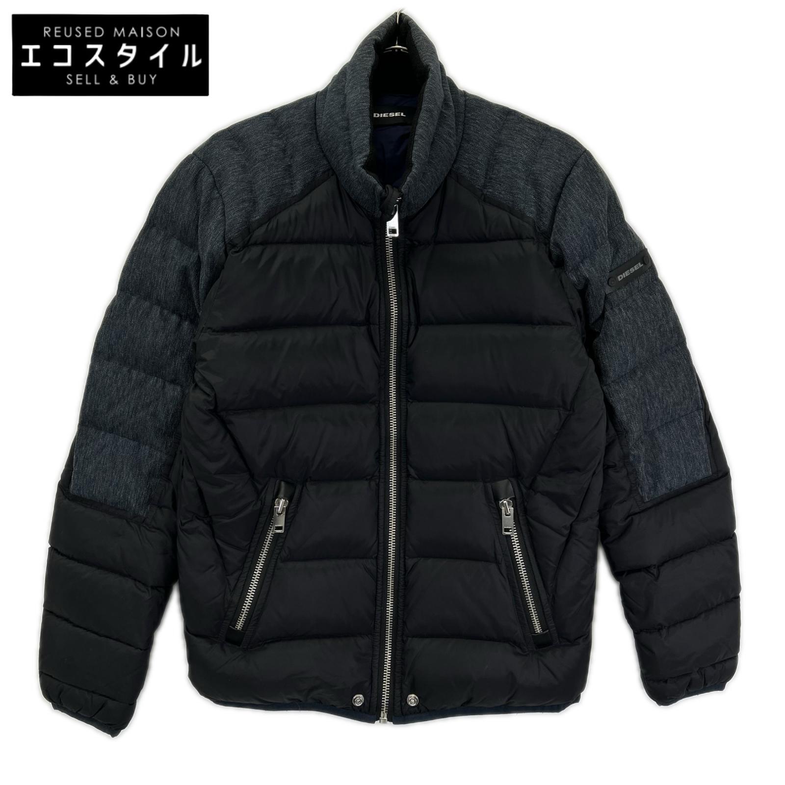 DIESEL ディーゼル デニム×ナイロン スタンドカラー ダウンジャケット ジャケット