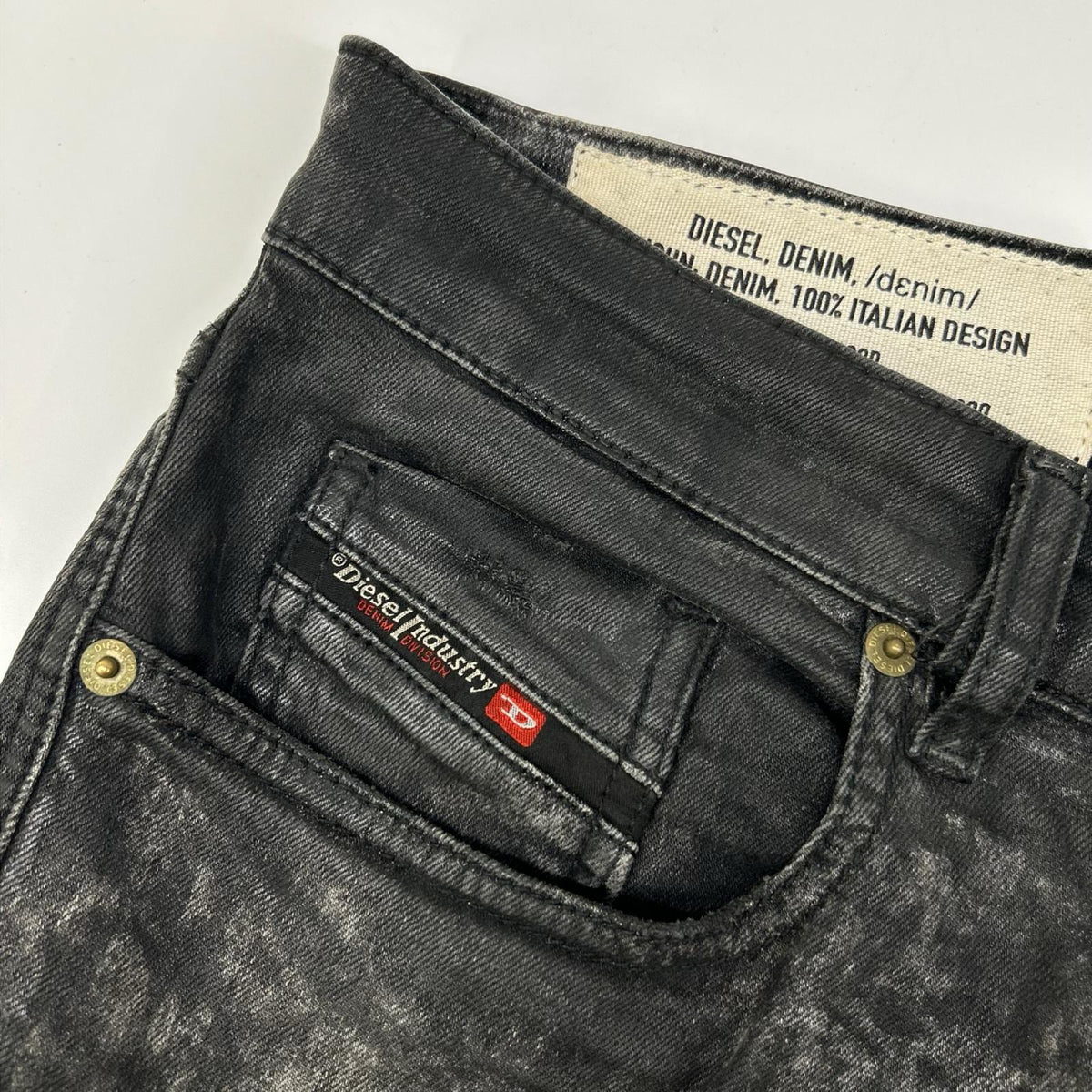 DIESEL ディーゼル D-STRUKT USED加工 ストレッチブラックデニム ボトムス