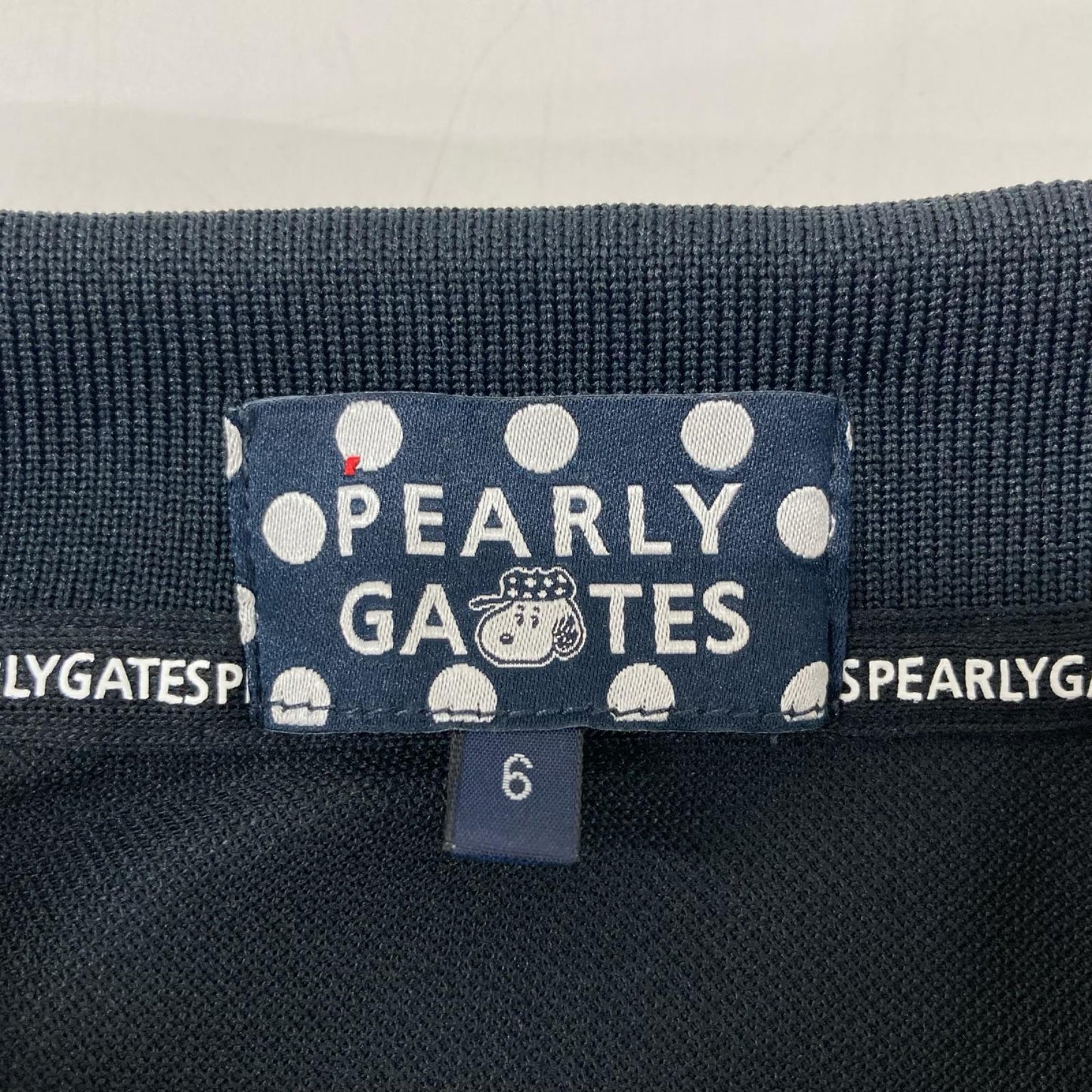 PEARLY GATES パーリーゲイツ 053-5260031 ×ピーナッツ スヌーピー刺繍 ブラック ポロシャツ トップス
