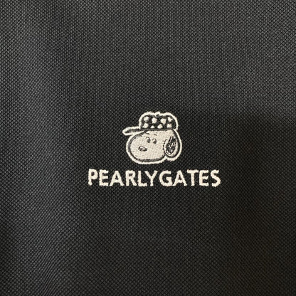 PEARLY GATES パーリーゲイツ 053-5260031 ×ピーナッツ スヌーピー刺繍 ブラック ポロシャツ トップス