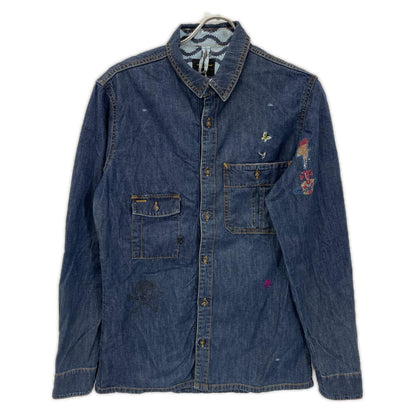 VivienneWestwood ANGLOMANIA ヴィヴィアンウエストウッドアングロマニア ×Lee オーブ スカル デニムシャツ ワンピース