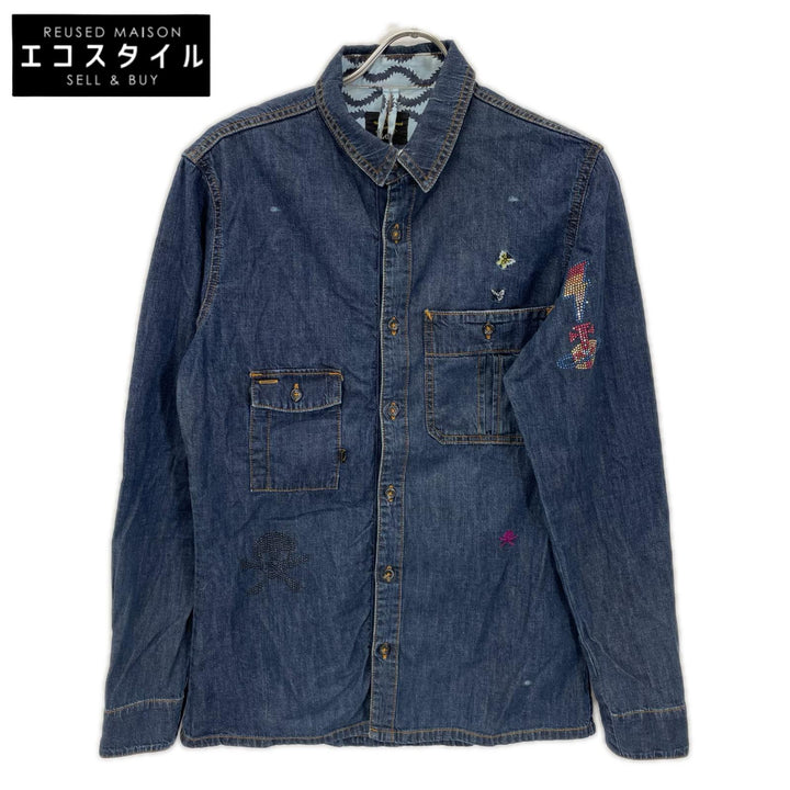 VivienneWestwood ANGLOMANIA ヴィヴィアンウエストウッドアングロマニア ×Lee オーブ スカル デニムシャツ ワンピース