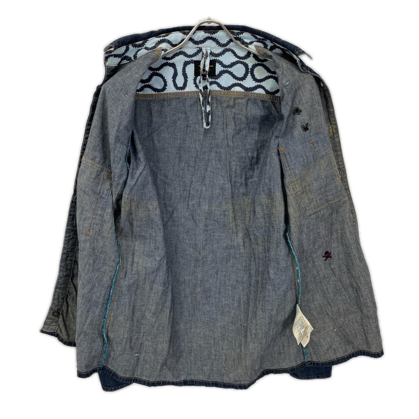 VivienneWestwood ANGLOMANIA ヴィヴィアンウエストウッドアングロマニア ×Lee オーブ スカル デニムシャツ ワンピース
