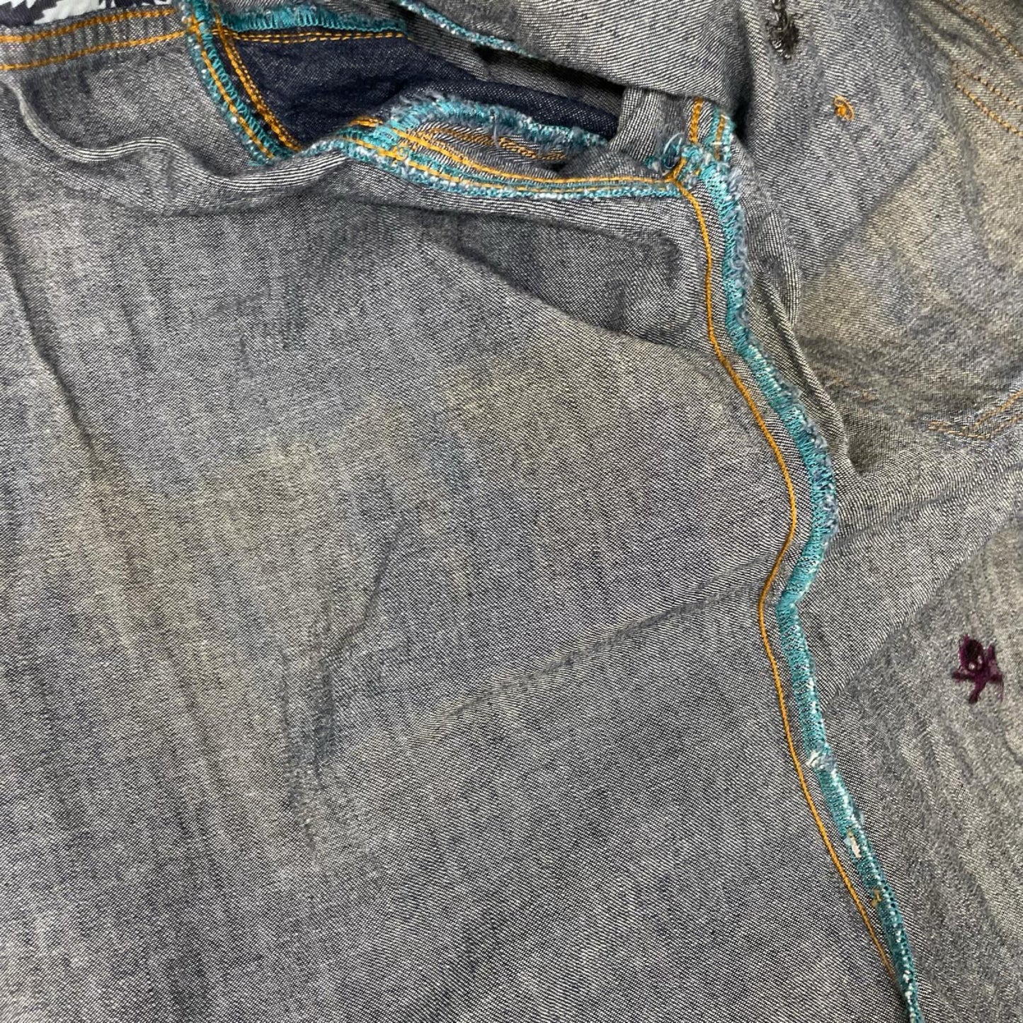 VivienneWestwood ANGLOMANIA ヴィヴィアンウエストウッドアングロマニア ×Lee オーブ スカル デニムシャツ ワンピース