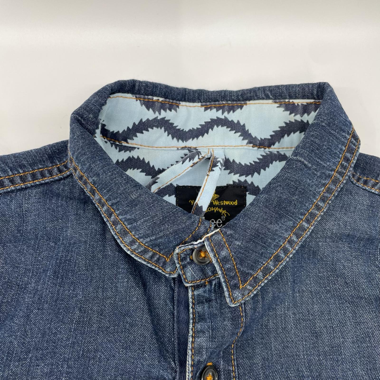 VivienneWestwood ANGLOMANIA ヴィヴィアンウエストウッドアングロマニア ×Lee オーブ スカル デニムシャツ ワンピース