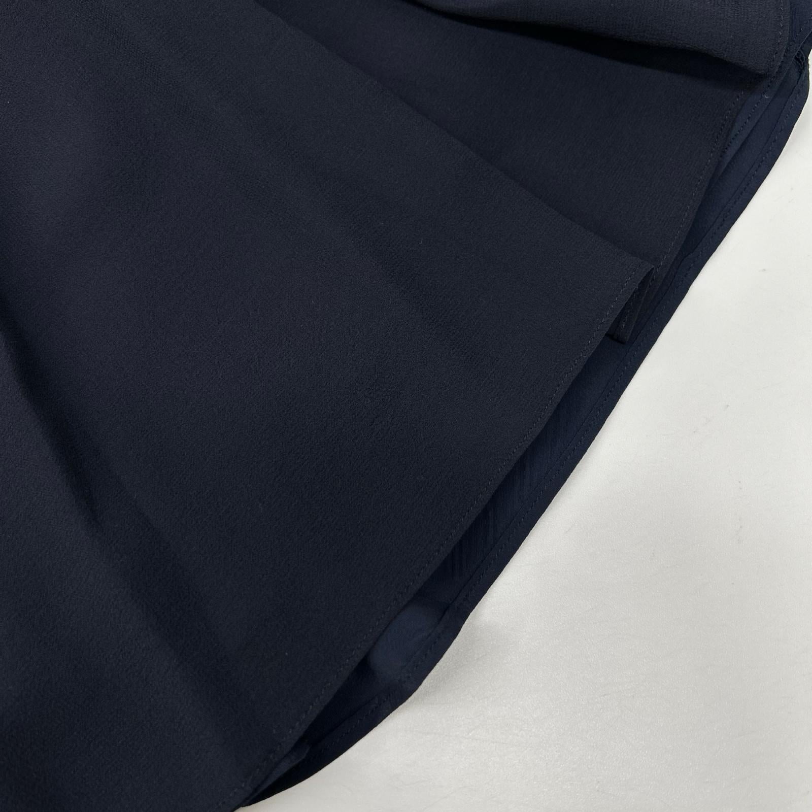 Max Mara マックスマーラ 822123876 ネイビー カシュクール シアースリーブ シルクワンピース ワンピース